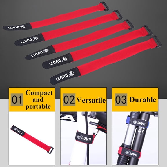 Yuarrent 5 uds., Deportes, ciclismo, montar, ajustable, nailon, manillar de bicicleta, tija de sillín, correas, accesorios Ciclismo Rojo Yuarrent  OD0380-03