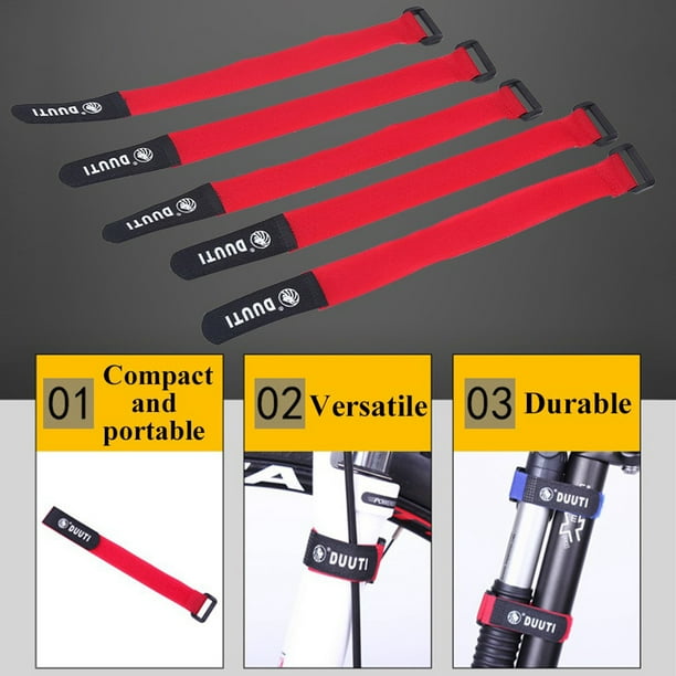 Yuarrent 5 uds., Deportes, ciclismo, montar, ajustable, nailon, manillar de bicicleta, tija de sillín, correas, accesorios Ciclismo Rojo Yuarrent OD0380-03