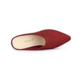 thumbnail image 4 of BLISSFUL STEP Women's Slides Block High Heels Slip on Pointed Toe Slide Mules Red 8.5, 4 of 8