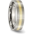 thumbnail image 5 of Chisel Titanium Brushed with 14k Gold Inlay 6.2mm Flat Band - Ring Size 11.5, 5 of 8