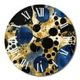 thumbnail image 4 of Designart "Vibrant Abstract Pattern with Blue & Golden Textures XI" Minimalism Oversized Wall Clock, 4 of 5