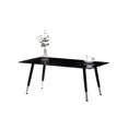 thumbnail image 1 of IFDC - Coffee Table with Glass Top and Metal Base, 44''x22''x18 '', Black Marble Pattern, 1 of 3