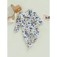 thumbnail image 3 of Bagilaanoe Newborn Baby Girl Boys Footed Jumpsuit Print Long Sleeve Bodysuit 3M 6M 12M 18M Infant One Piece Romper, 3 of 9