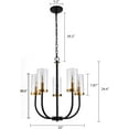 thumbnail image 6 of Fichiouy 5-Light Chandeliers Modern Chandelier Light Fixture with Clear Glass Shades Black, 6 of 9