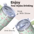 thumbnail image 4 of Flamingo Insulated Travel Tumbler 20OZ Stainless Steel with Handle Coffee Mug Cup Leak Proof Double Wall Vacuum Design Perfect Gifts for Women Girls on Birthday Christmas Summer, 4 of 6
