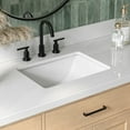 thumbnail image 5 of ARIEL 55" Inch Bathroom Vanity with Sink, American Oak Solid Wood, 1.5 inch Edge Pure White Quartz Countertop & Backsplash, 2 Soft Closing Doors, 9 Full Extension Dovetail Drawers, Matte Black, 5 of 10