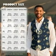 thumbnail image 7 of Yuyamidu Sun and Moon Men's Suit Vest Business Formal V-neck Waistcoat Size 2XL Casual Dress for Wedding Party Tuxedo, Blue, 7 of 7