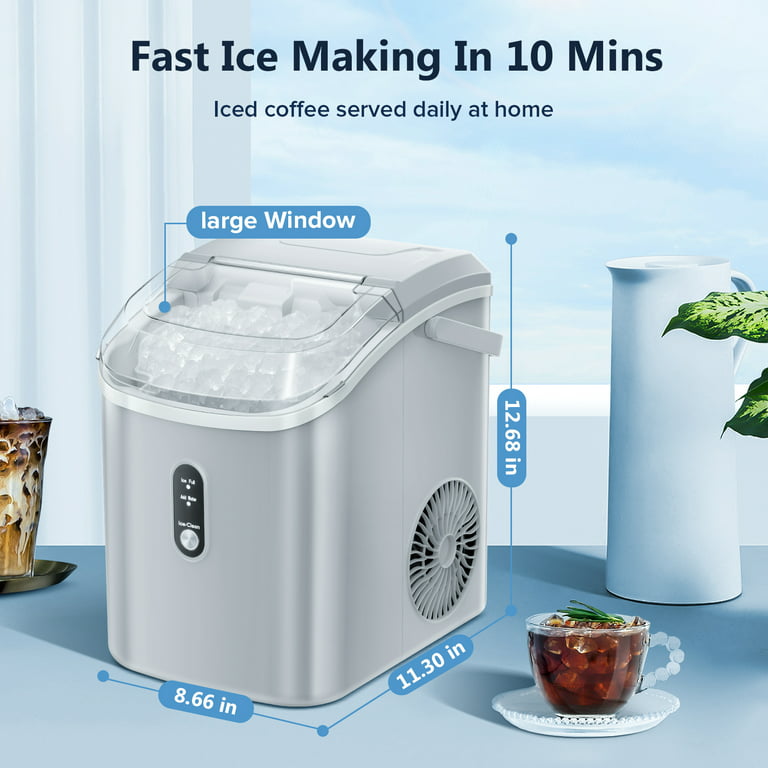 Auseo Nugget Countertop Ice Maker with Soft Chewable Pellet Ice, Autom –  agluckyshop