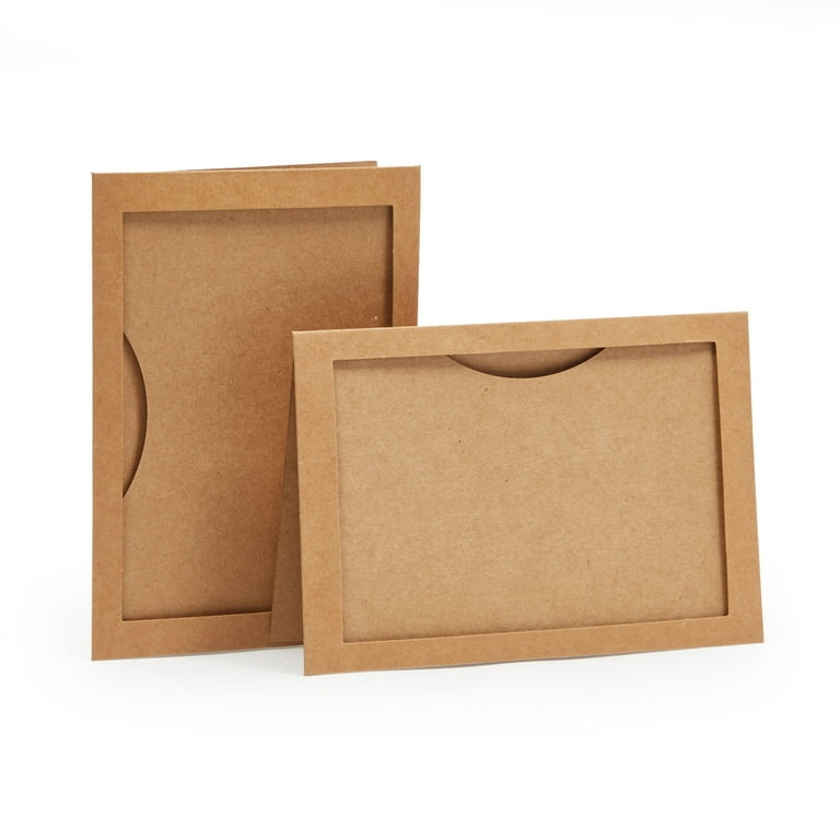 Kraft Picture Frame Note Cards for 4x6 Photo Inserts with Envelopes (48 Pack)