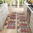 thumbnail image 4 of Kitchen Rugs Sets Of 2,Orange Ethnic Rhombus Pattern Anti Fatigue Kitchen Mat Rugs Non Slip Washable,Decorative Kitchen Floor Mats for Kitchen,Sink,Laundry,17"X47", 4 of 5