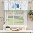 thumbnail image 2 of Blue Christmas Trees Curtain Valances for Windows, Kitchen Valance Window Treatments Panel 2 Pack, Navy Winter Snowflakes Checkered Rod Pocket Short Curtains for Bathroom Bedroom 60 x 18 Inch, 2 of 8