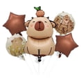 thumbnail image 2 of Juego de Globos con tema de capibara de dibujos animados, decoraciones para fiesta de cumpleaños de animales para niños con número de lámina de caramelo de 40 pulgadas, Globos para Baby Shower, 6 uds., 2 of 5