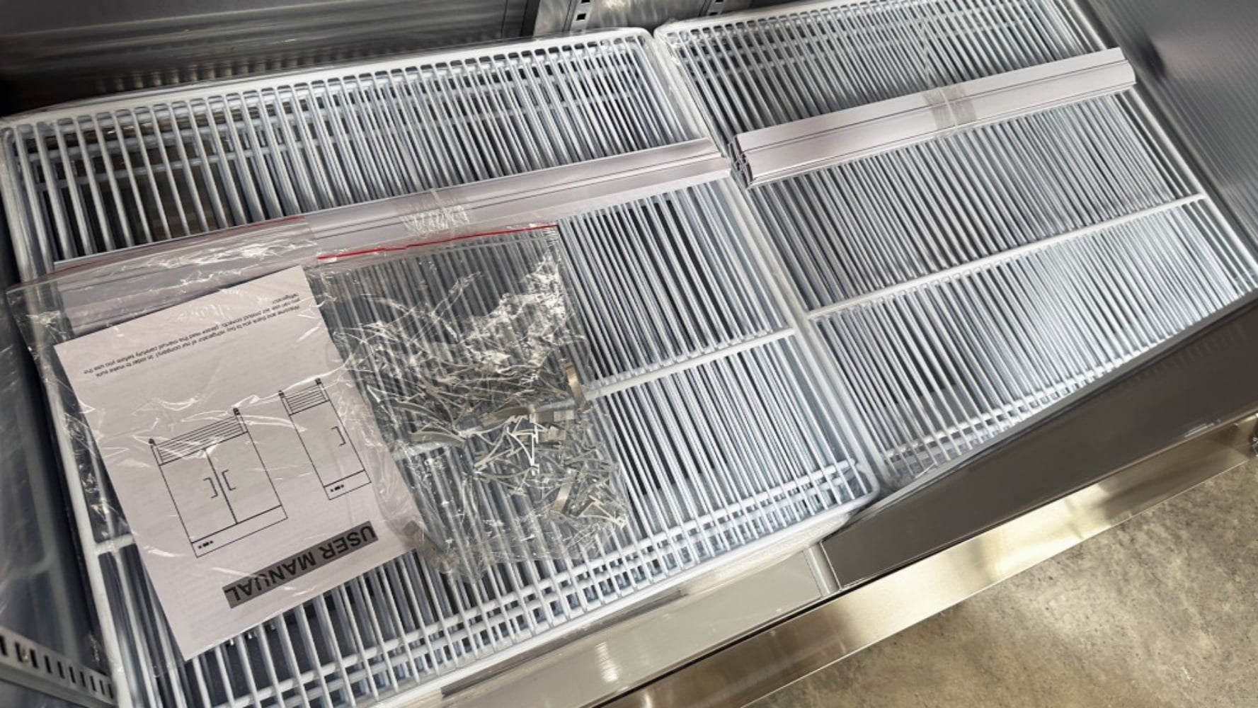 54” Commercial Reach in Refrigerato 47Cu Ft, Double Glass Door, Stainless Steel Fridge, NSF certified