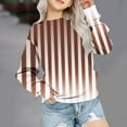 thumbnail image 3 of Kids Fall Blouses New Oversized Sweatshirt for Kids Girls Trendy Striped Long Sleeve Crewneck Pullover Tops Fall Winter Clothes Brown 2 Years, 3 of 4