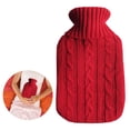 thumbnail image 1 of Botella Caliente Goma Botella Caliente PVC Funda Tela Punto Funda Tela Piel Conejo Imitación Calentador Manos Funda para Botella Caliente (rojo) Rojo, 1 of 9