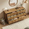 thumbnail image 6 of YouTrend Fluted 7 Drawers Dresser, 55.1" Wide Modern Chest of Drawers with Wood Foot, Dresser TV Stand Up to 65 Inch TV, Wood Drawer Organizer for Bedroom, Living Room, Hallway, 6 of 7
