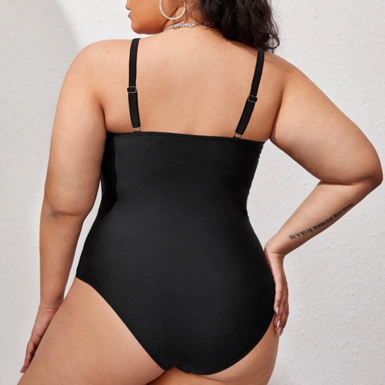 SWIM-K {Exact Moment} Black/Gold One Piece Swimsuit PLUS SIZE 3X – Curvy  Boutique Plus Size Clothing