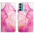 thumbnail image 2 of Allytech Moto G60 Case Wallet,Stylish Marble Folding Kickstand Full Body Protection Shockproof Cards Pocket Wrist Strap Wallet Cover for Motorola Moto G60 - Pink Marble, 2 of 7