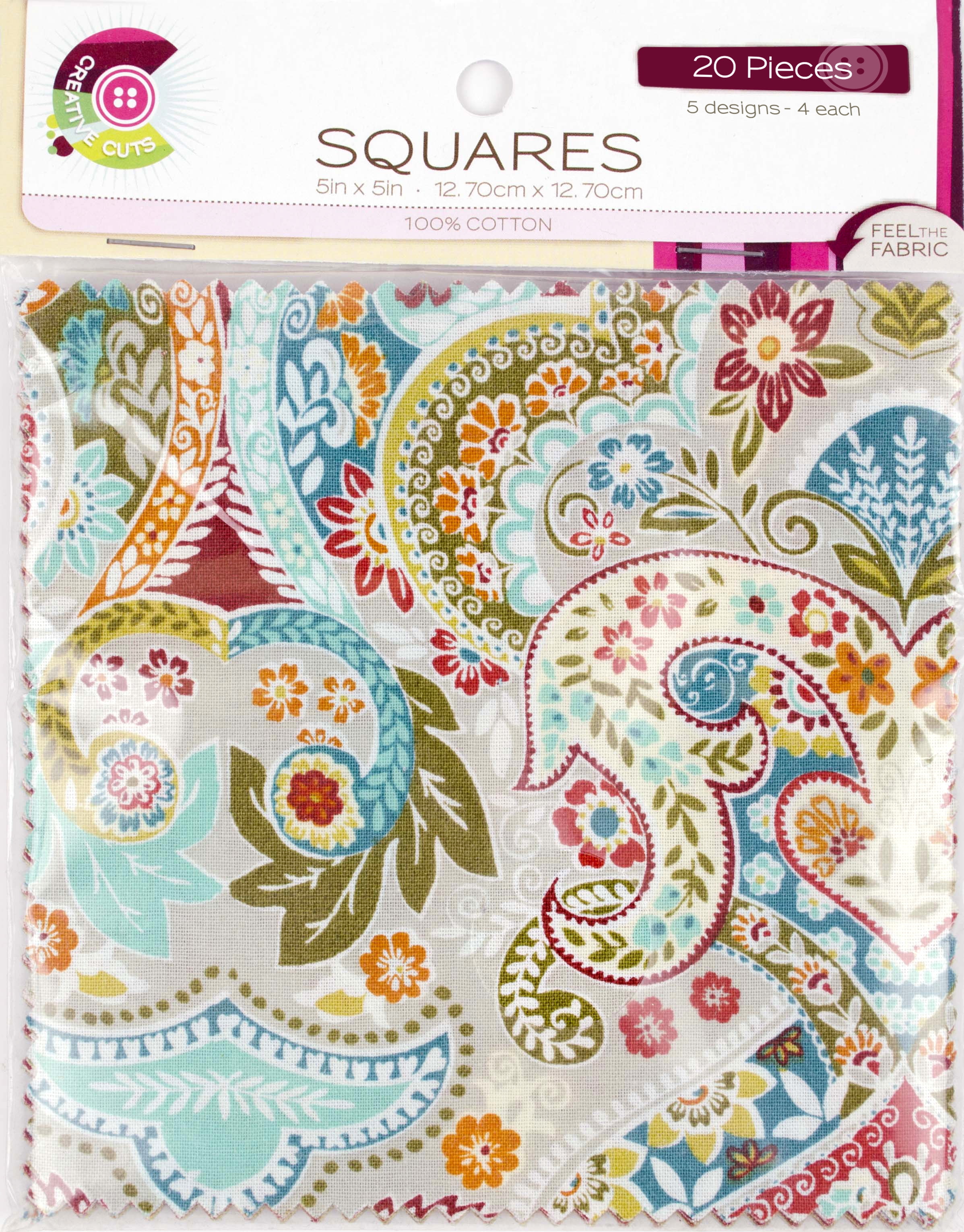 Create It by Fabric Editions, Inc., 100 Cotton, 5"x5" PreCut Fabric