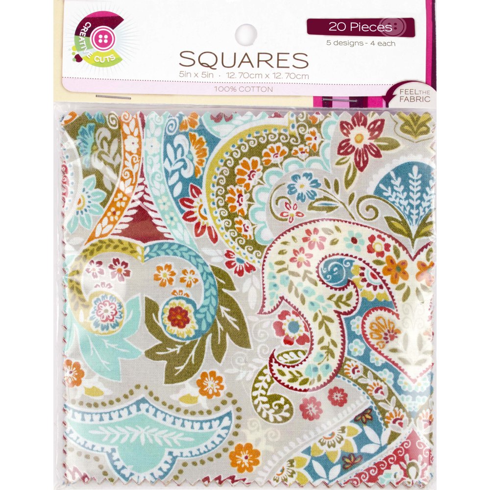 Create It by Fabric Editions, Inc., 100 Cotton, 5"x5" PreCut Fabric