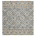 thumbnail image 6 of SAFAVIEH Blossom Jocelyne Geometric Fringe Wool Runner Rug, Light Beige/Blue, 2'3" x 8', 6 of 9