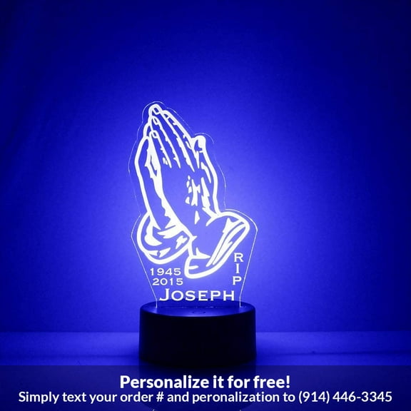 Mirror Magic Store Praying Hands Color Changing Personalized LED Light with Remote Control