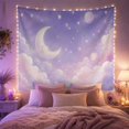 thumbnail image 2 of Crescent Moon with Celestial Clouds and Planets, Whimsical Watercolor for Astronomy Fans, Cosmic Dream Wall Art, Mother's Day Gift, Tapestry Wall Hanging for Bedroom and Living Room, 2 of 6