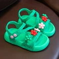 thumbnail image 2 of TUOBARR Sandals for Toddler Girls,Summer Girls' Sandals Anti-skid Soft Soles Small Medium And Large Children's Flower Decorative Princess Shoes Green 6-7 Years, 2 of 5
