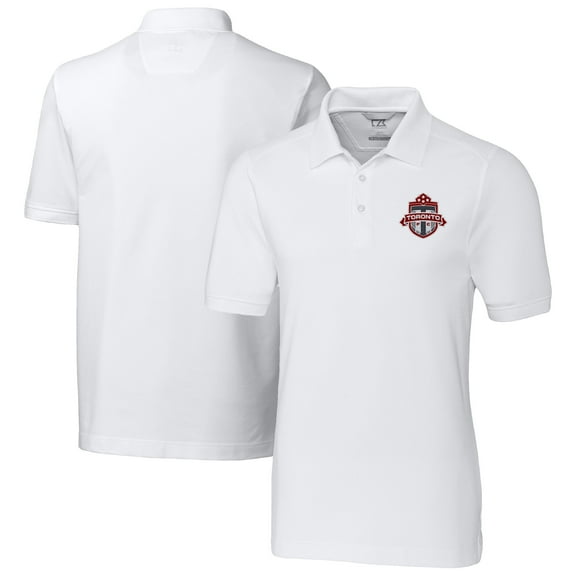 Men's-Cutter & Buck  White Toronto FC Big & Tall Advantage Eco Tri-Blend Pique Polo