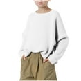 thumbnail image 7 of Asxite Toddler Tops Long Sleeve Sweatshirt Casual Loose Solid Crew Neck Fall Winter, 7 of 7