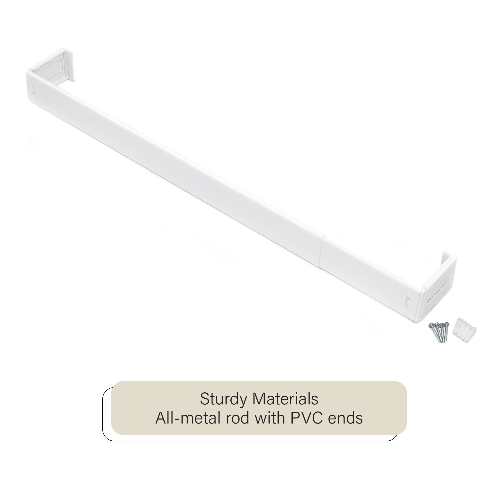 Achim Fantasia 2.5" Wide Curtain Rod, 28-48", White