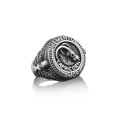 thumbnail image 3 of Capricorn Gothic Biker Ring For Men, Memento Mori Zodiac Signet Ring in Oxidized Silver, Goat Skeleton Ring For Boyfriend, Unusual Ring, 3 of 5