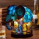 thumbnail image 4 of Lámpara de vidrieras 2 uds lámpara de vitral única elefante búho vidriera luz de noche portátil, 4 of 9