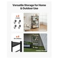thumbnail image 6 of Foldable Storage Shelf - 4 Tier 28x13x54 Inch Metal Rack - Mobile Organizer with Wheels & Hooks - Pantry, Kitchen, Garage, Basement - Black, 6 of 6