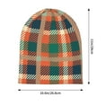 thumbnail image 5 of Beanie Hats for Men and Women, Vintage Orange Plaid Stripes Patterns Adult Unisex Knit Hat Winter Warm Skull Cap, 5 of 7