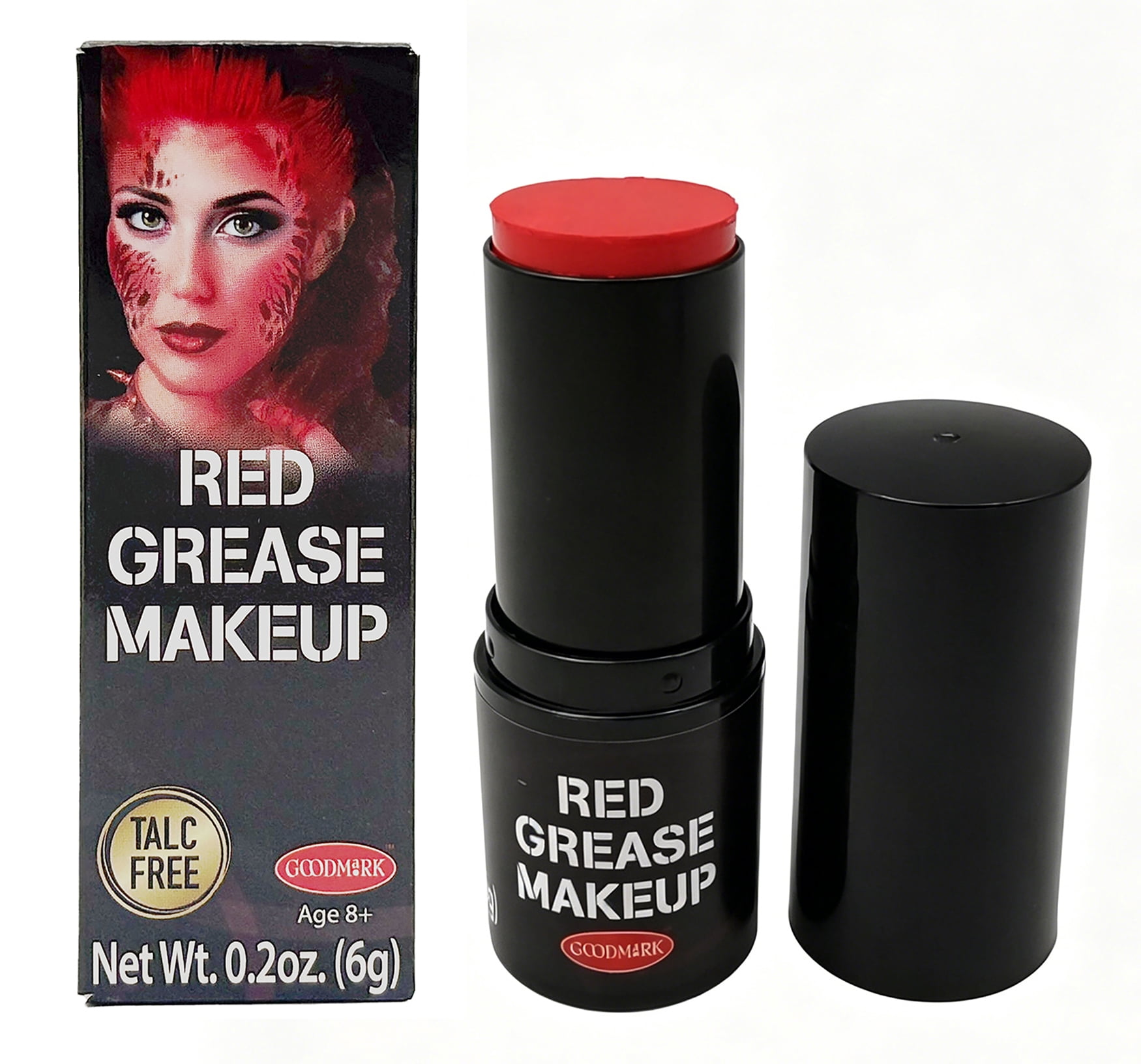 Grease Makeup, Red, 0.2oz, Halloween Make-Up for Adults by Goodmark