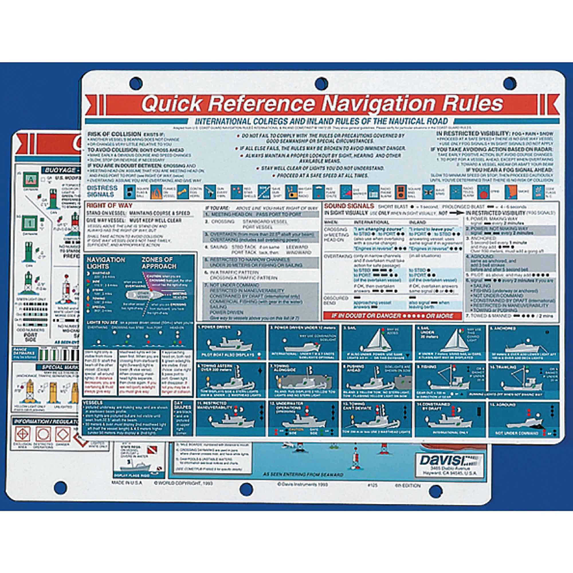 Davis 125 Navigation Rules Quick Reference Card