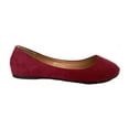 thumbnail image 2 of Shoes8teen Womens Ballerina Ballet Flat Shoes 8600 Maroon Micro 6, 2 of 3