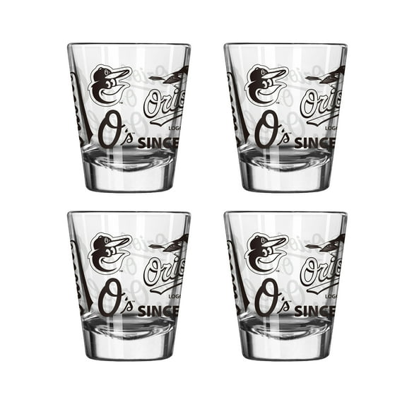 Logo Brands Baltimore Orioles 4-Pack 2oz. Shot Glass Set