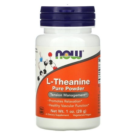 NOW Foods Supplements, L-Theanine Pure Powder, Tension Management*, Amino Acid, 1-Ounce