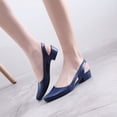 thumbnail image 3 of EKVAHL Women's Slingback Cutout Flats, Square Toe Closed Shoes, Low Block Heel Breathable Casual Dressy Office Daily Elegant Sandals Blue, 3 of 6