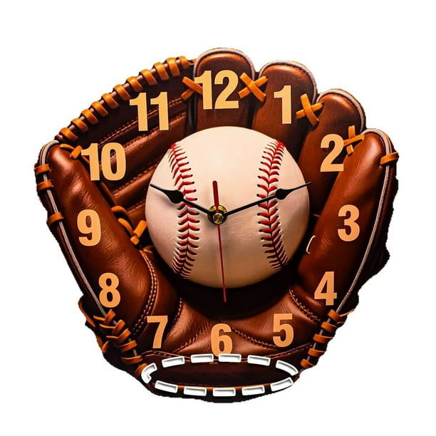 Toystoory Reloj con temática de béisbol, decoración en forma de béisbol, diseño sencillo, duradero. Perfecto para salas de estar, entradas y Decoración del hogar