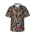 thumbnail image 2 of Yiaed Watercolor Romantic Paisley Print Hawaiian Shirt for Men Short Sleeve Button Down Shirts Beach Shirts for Men-Medium, 2 of 5