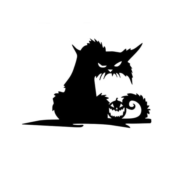 11.02×7.59 Inches Horror Evil Cat on Branch Steel Silhouette Metal Wall Hanging Art Home Garden Yard Patio Outdoor Statue Stake Decoration