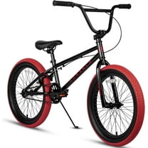 cubsala 18'' Unisex Kids Freestyle BMX Bike, Black with Red Tires