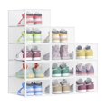 thumbnail image 1 of Cajas para Zapatos, Organizador de Zapatos de Plástico, Juego de 12, para Zapatos hasta 43, Transparente y Blanco Nube, 1 of 6