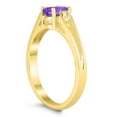 thumbnail image 2 of SZUL Women's 6X4MM Amethyst and Diamond Open Three Stone Ring in 10K Yellow Gold, 2 of 4