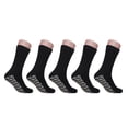 thumbnail image 6 of 5 Pairs Black Non Skid Hospital, Yoga, Pilates, Gripper Slipper Socks Men's or Women Mid Calf Size XXL, 6 of 7