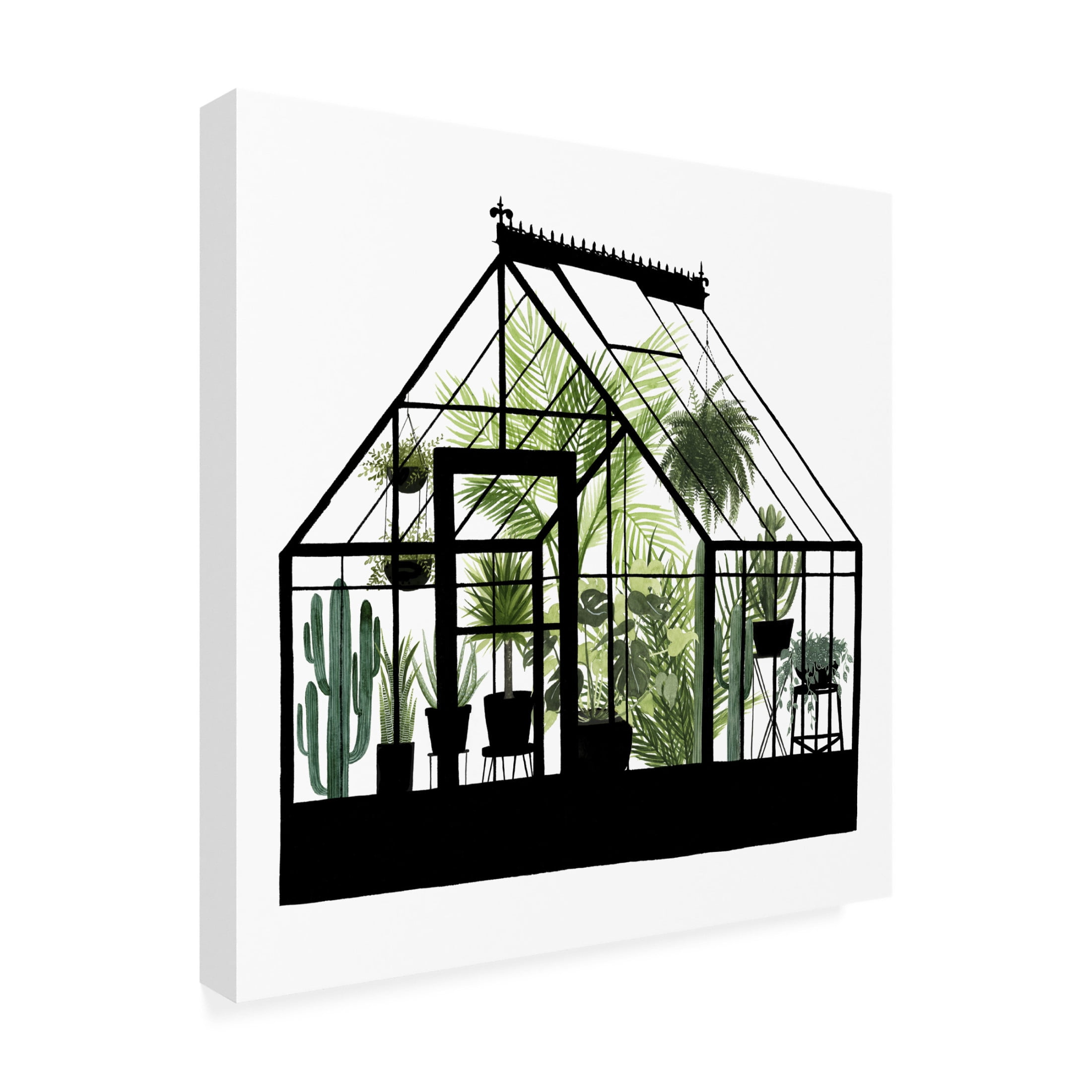 Canvas Wall Art - Grace Popp 'Glass House I' Wall Art for Living Room, Bedroom, or Office Décor by Trademark Fine Art - 14 x 14 Inches