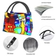 thumbnail image 6 of Lsque Geometry Dash Pattern Portable Insulation Lunch Bag, Insulated Food Delivery Bag, Meal Grocery Tote Insulation Bag Large Capacity Reusable Warming Bag, 6 of 9